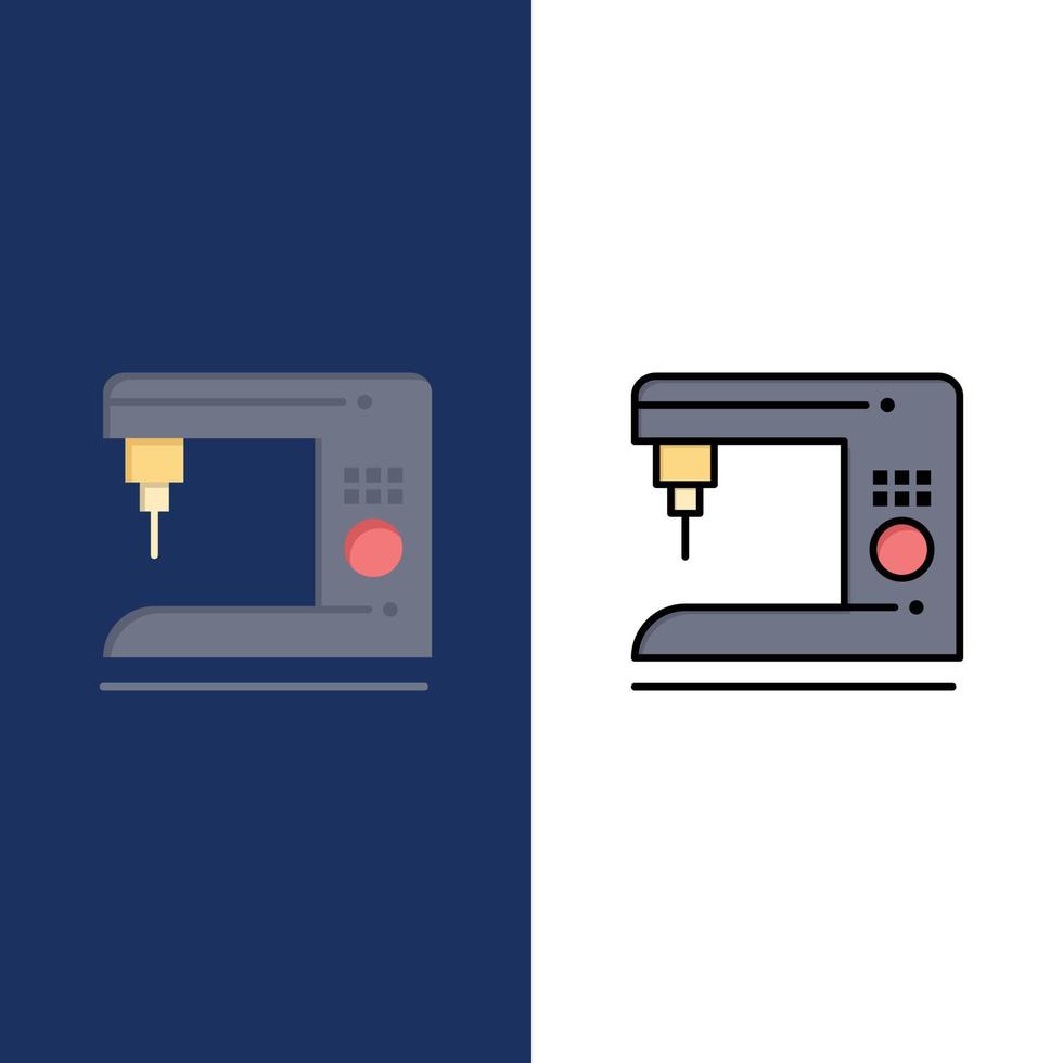 koffie elektrisch huis machine pictogrammen vlak en lijn gevulde icoon reeks vector blauw achtergrond