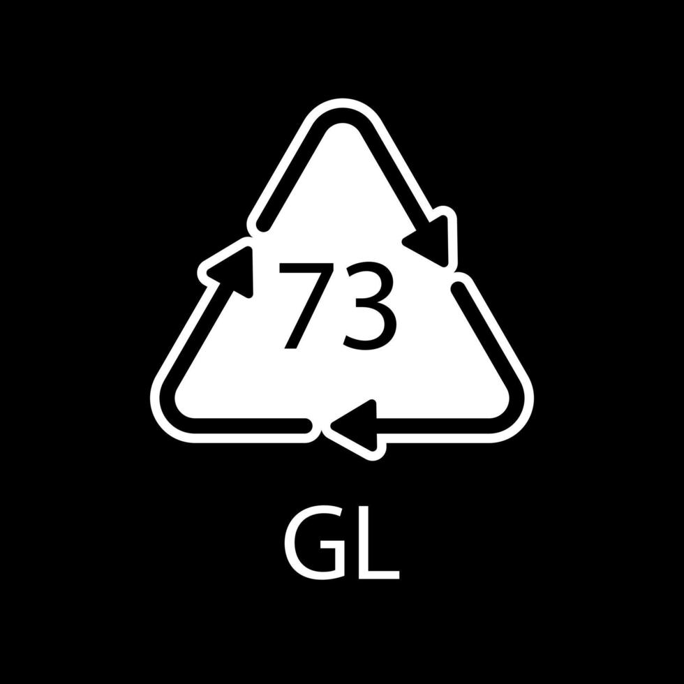 fles glas recycling code 73 gl. vector illustratie