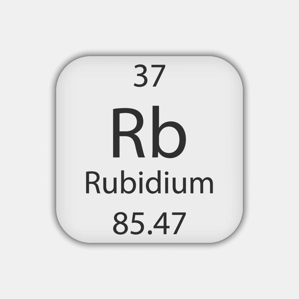 rubidium-symbool. scheikundig element van het periodiek systeem. vectorillustratie. vector