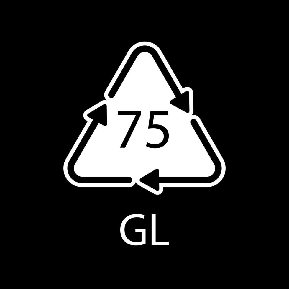 laag loodglas. glas recycling code 75 gl. vector illustratie