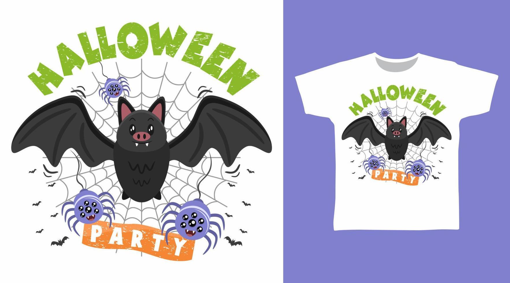 knuppel en spin halloween t overhemd ontwerp vector