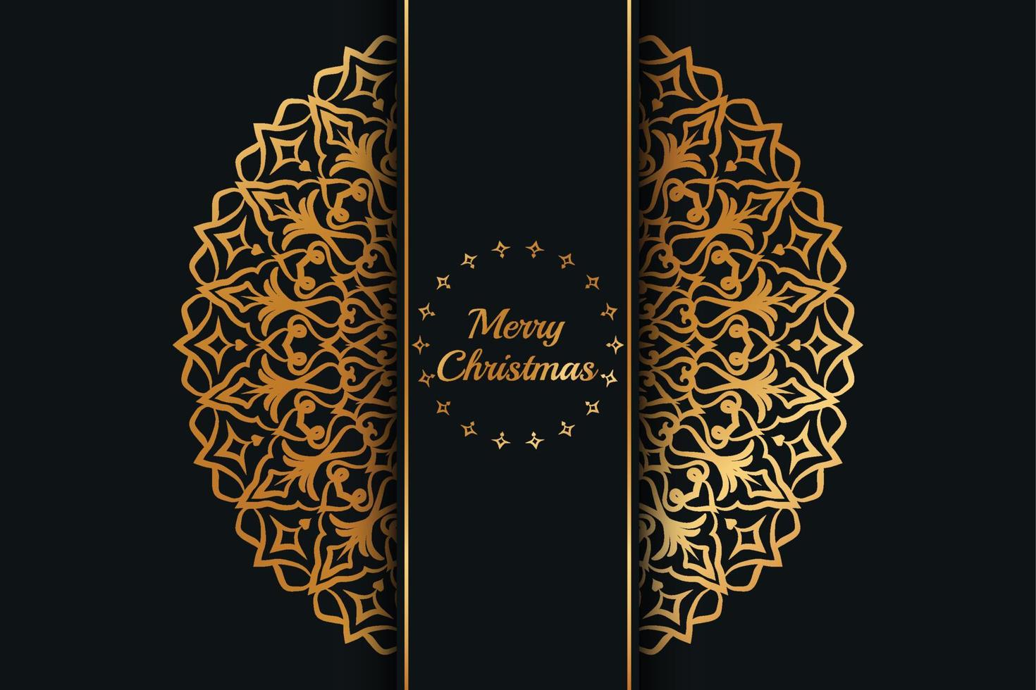 Kerstmis luxe mandala ontwerp achtergrond vrij vector