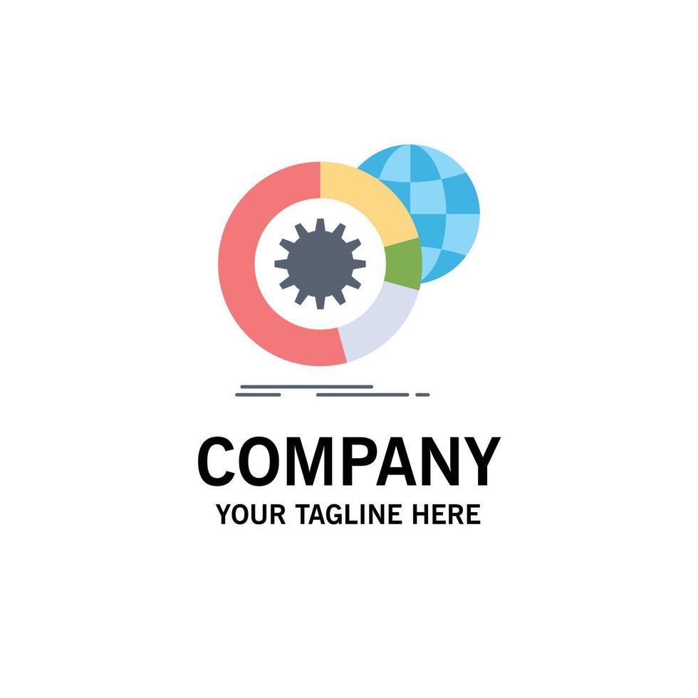 gegevens groot gegevens analyse wereldbol Diensten vlak kleur icoon vector