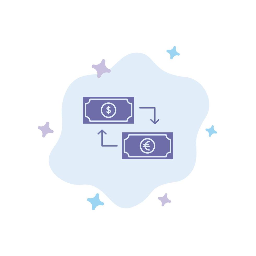uitwisseling bedrijf dollar euro financiën financieel geld blauw icoon Aan abstract wolk achtergrond vector
