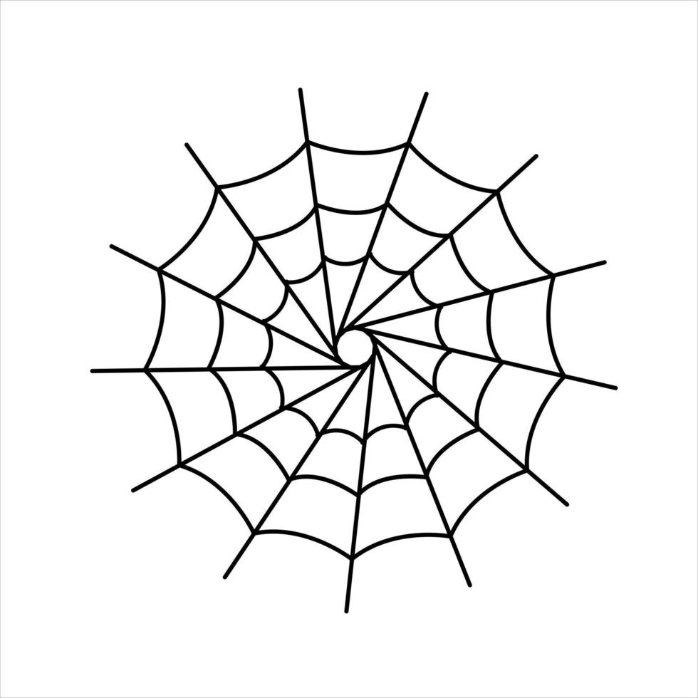 spinneweb ontwerp element voor halloween. vector illustratie. lijn kunst