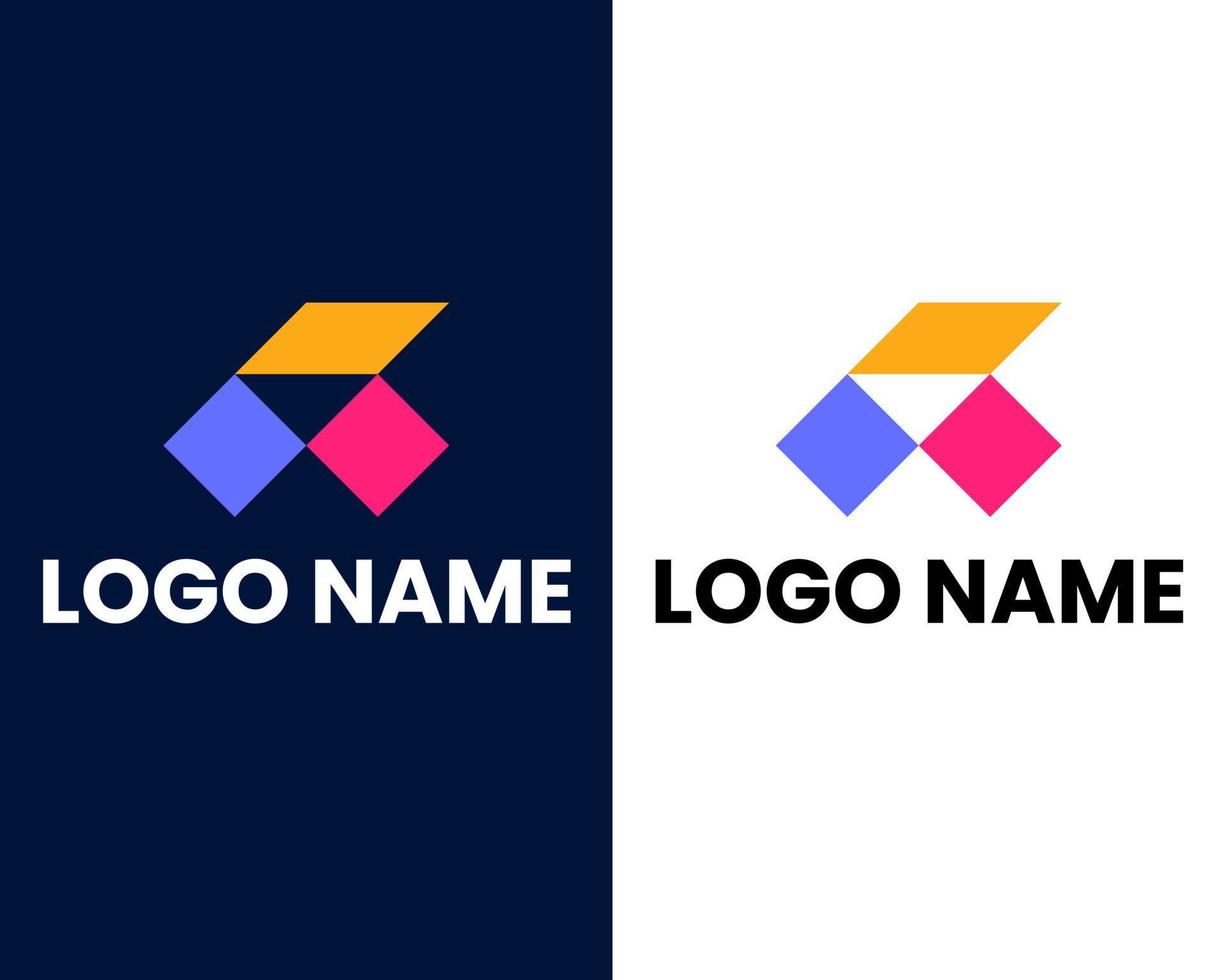 brief f en een modern logo ontwerp sjabloon vector