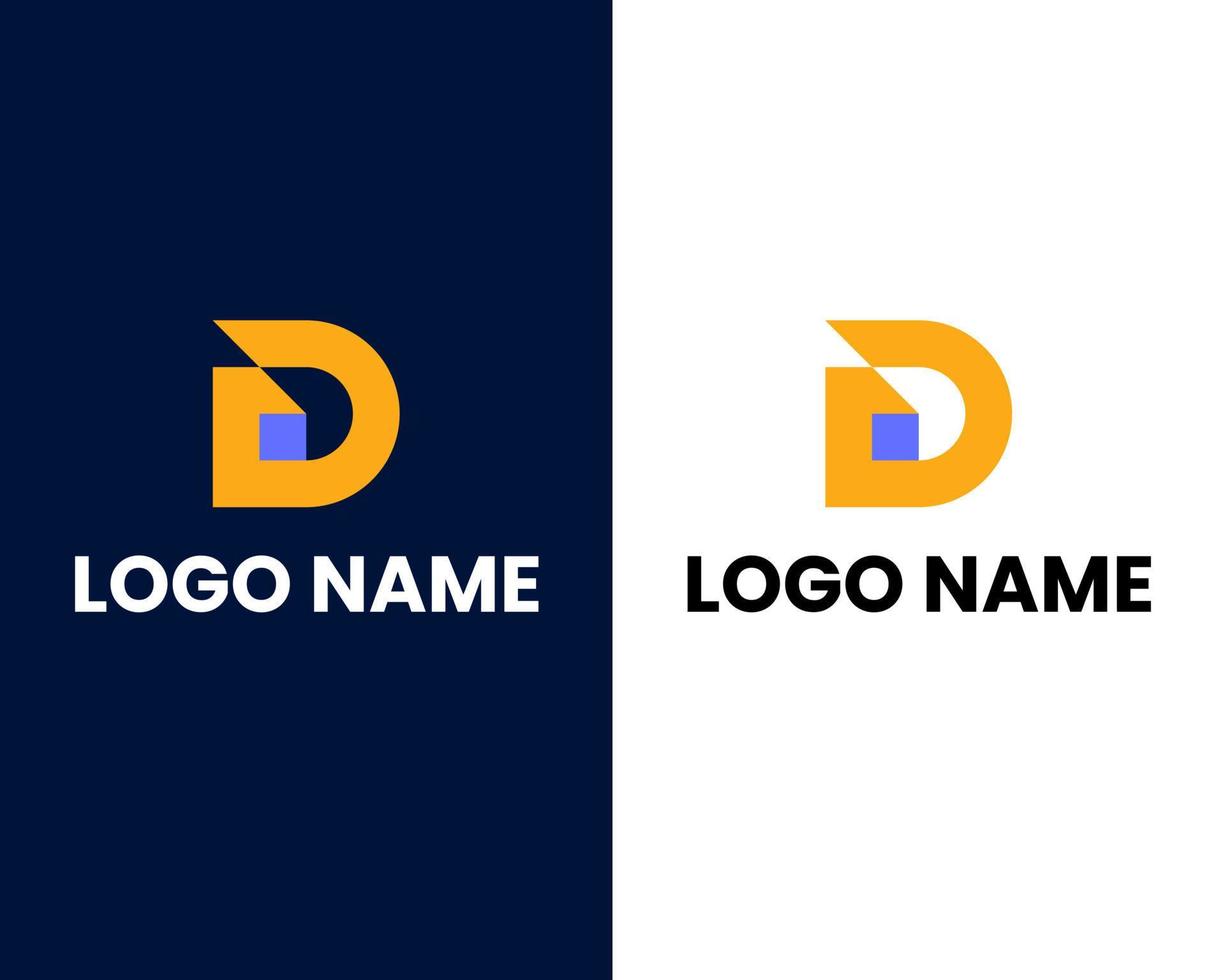 letter d met stip modern logo ontwerpsjabloon vector