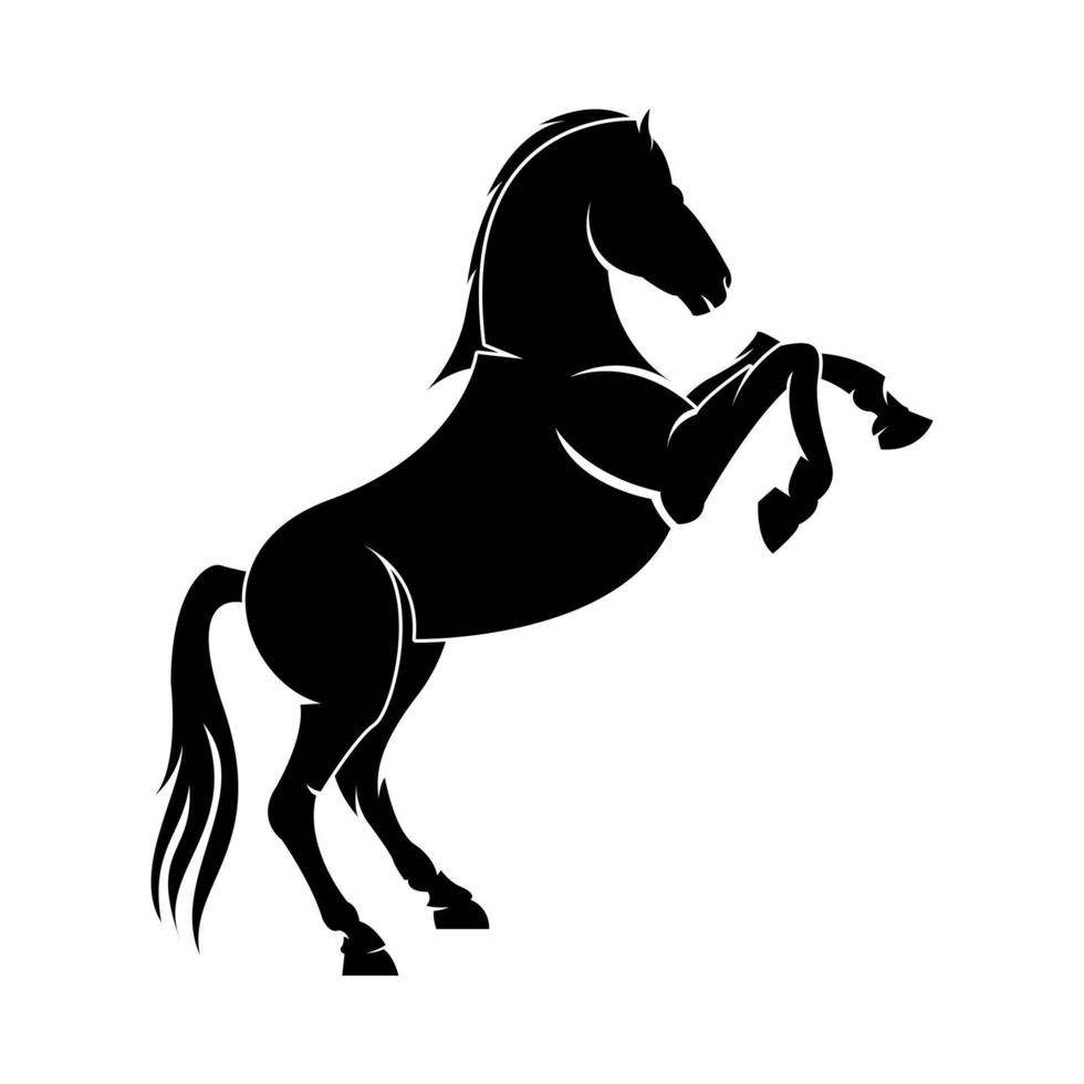 sterk paard silhouet logo ontwerp vector