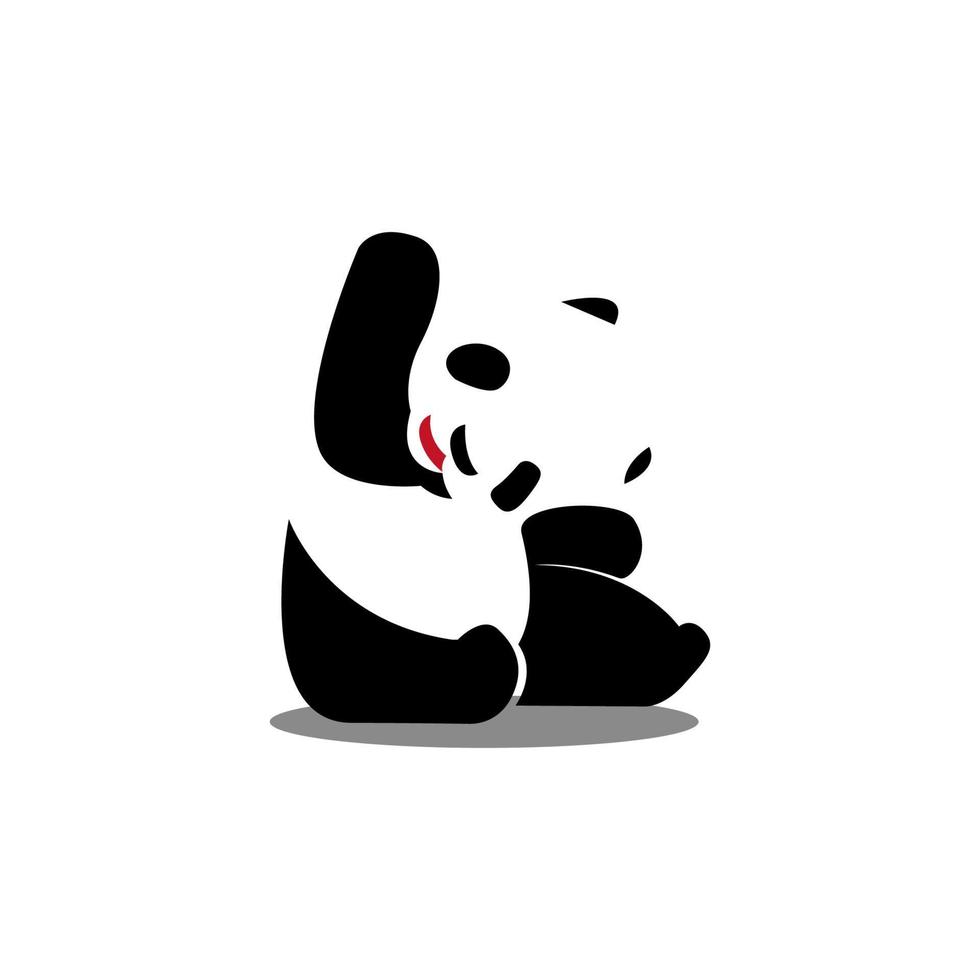 panda logo minimalistische concept zwart en wit vector