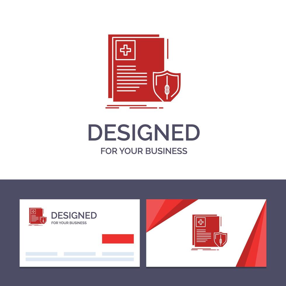 creatief bedrijf kaart en logo sjabloon document bescherming schild medisch Gezondheid vector illustrati