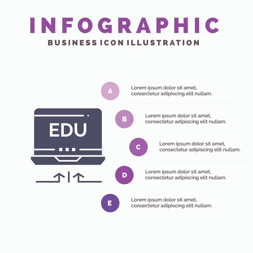 schoonheid boeket bloemen bruiloft solide icoon infographics 5 stappen presentatie achtergrond vector