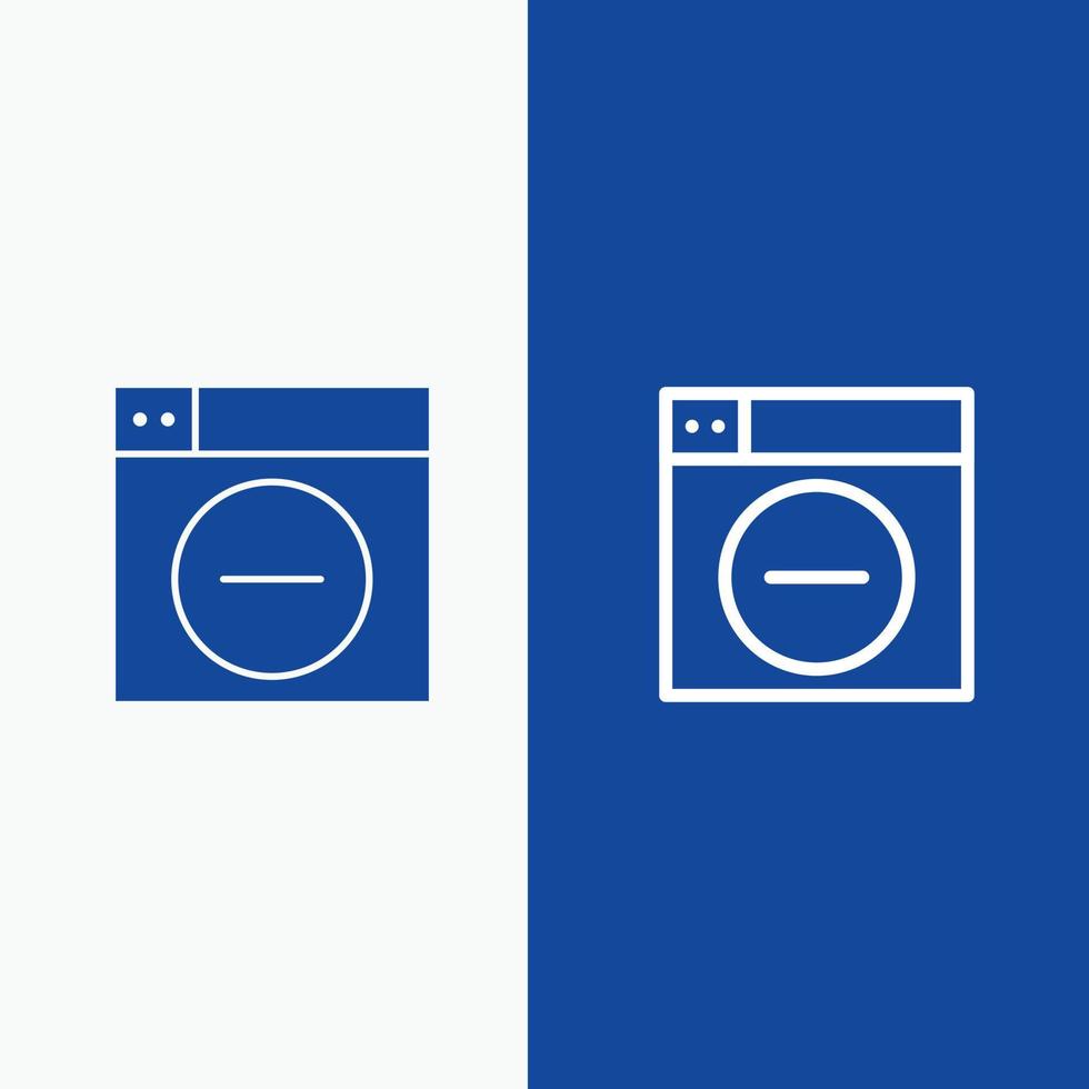 web ontwerp minder minimaliseren lijn en glyph solide icoon blauw banier lijn en glyph solide icoon blauw banier vector