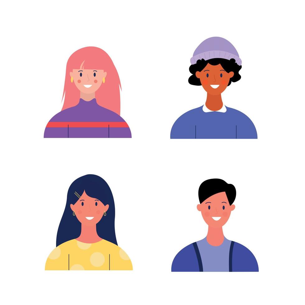 een reeks van verschillend vrouw en mannetje avatars vector