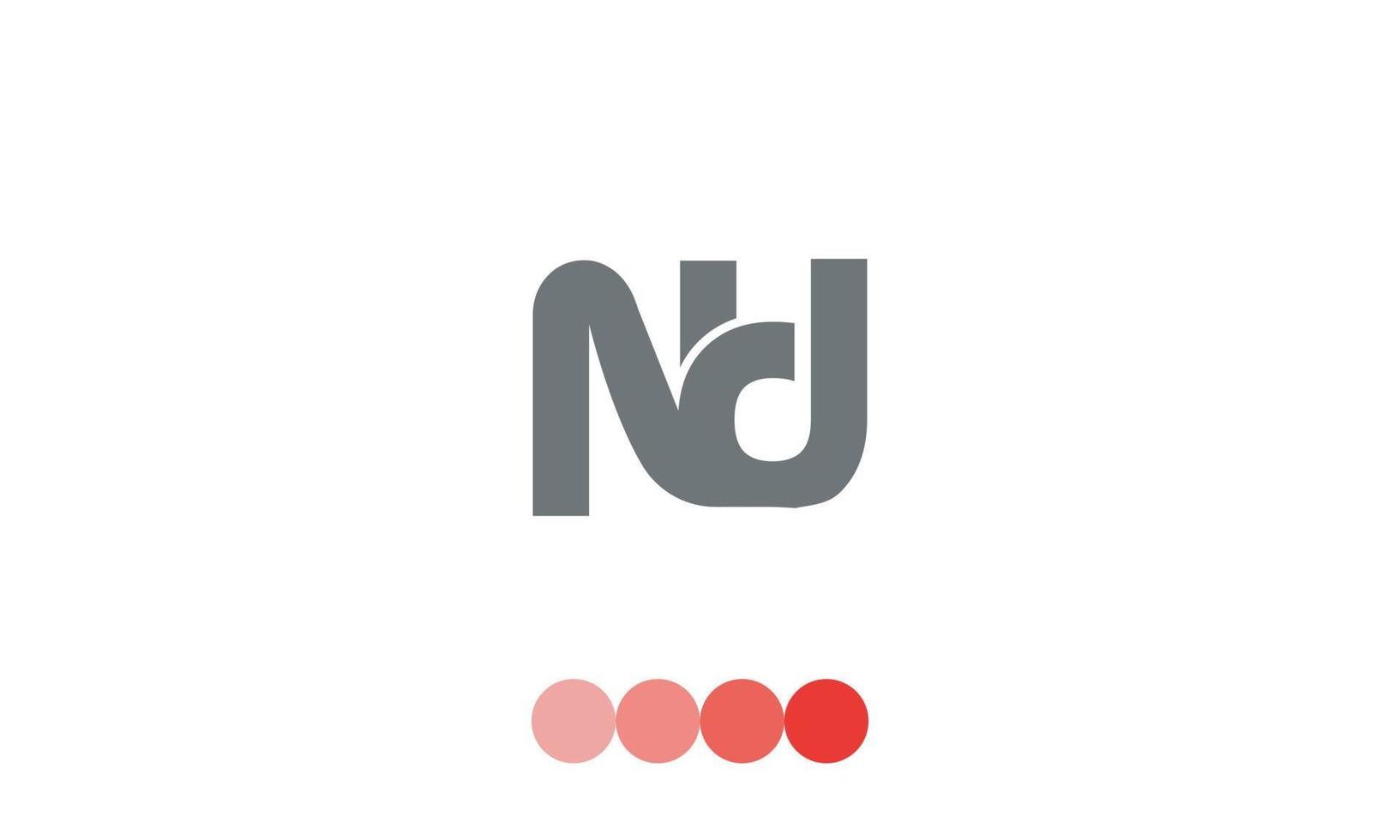 alfabet letters initialen monogram logo nd, dn, n en d vector