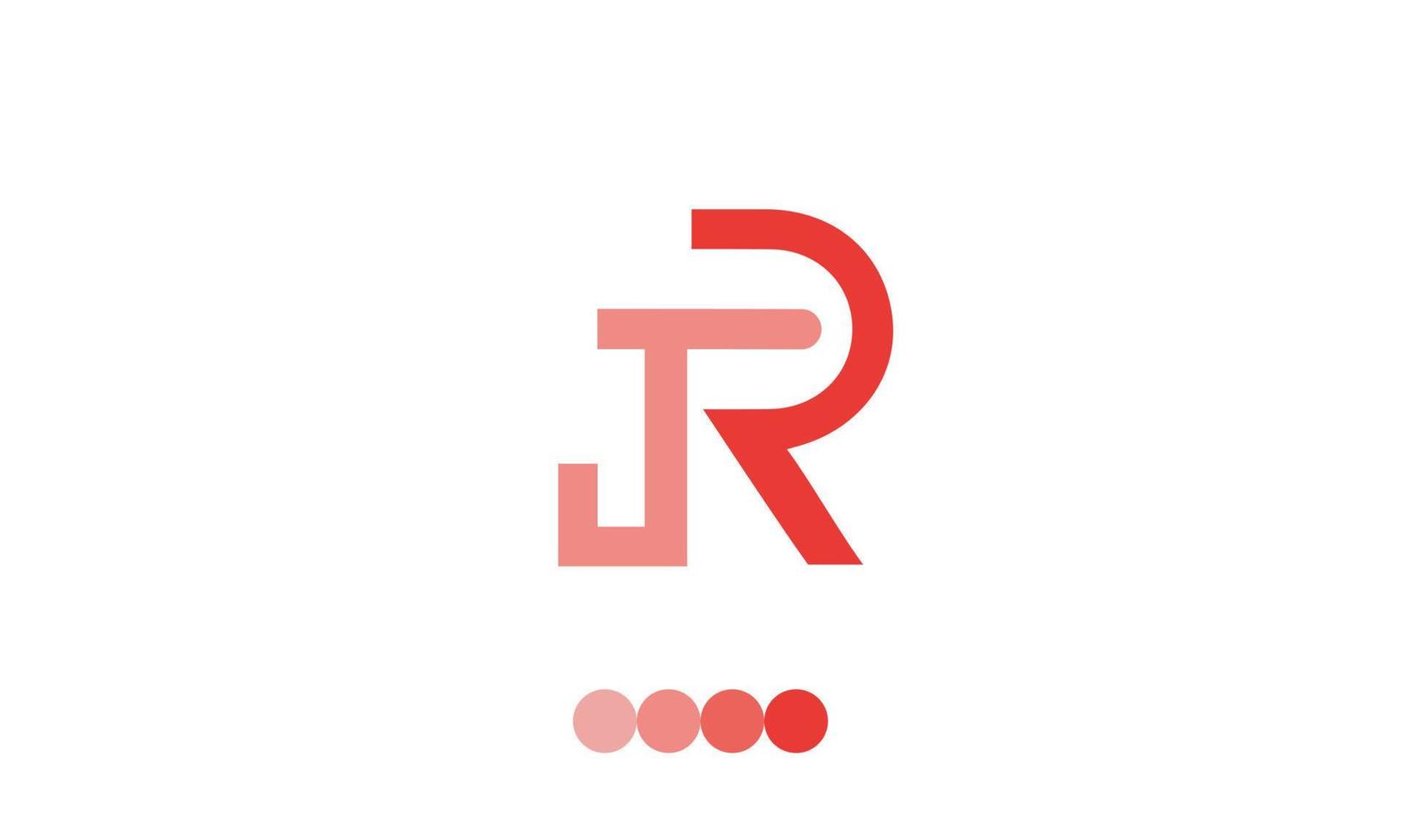 alfabet letters initialen monogram logo jr, rj, j en r vector