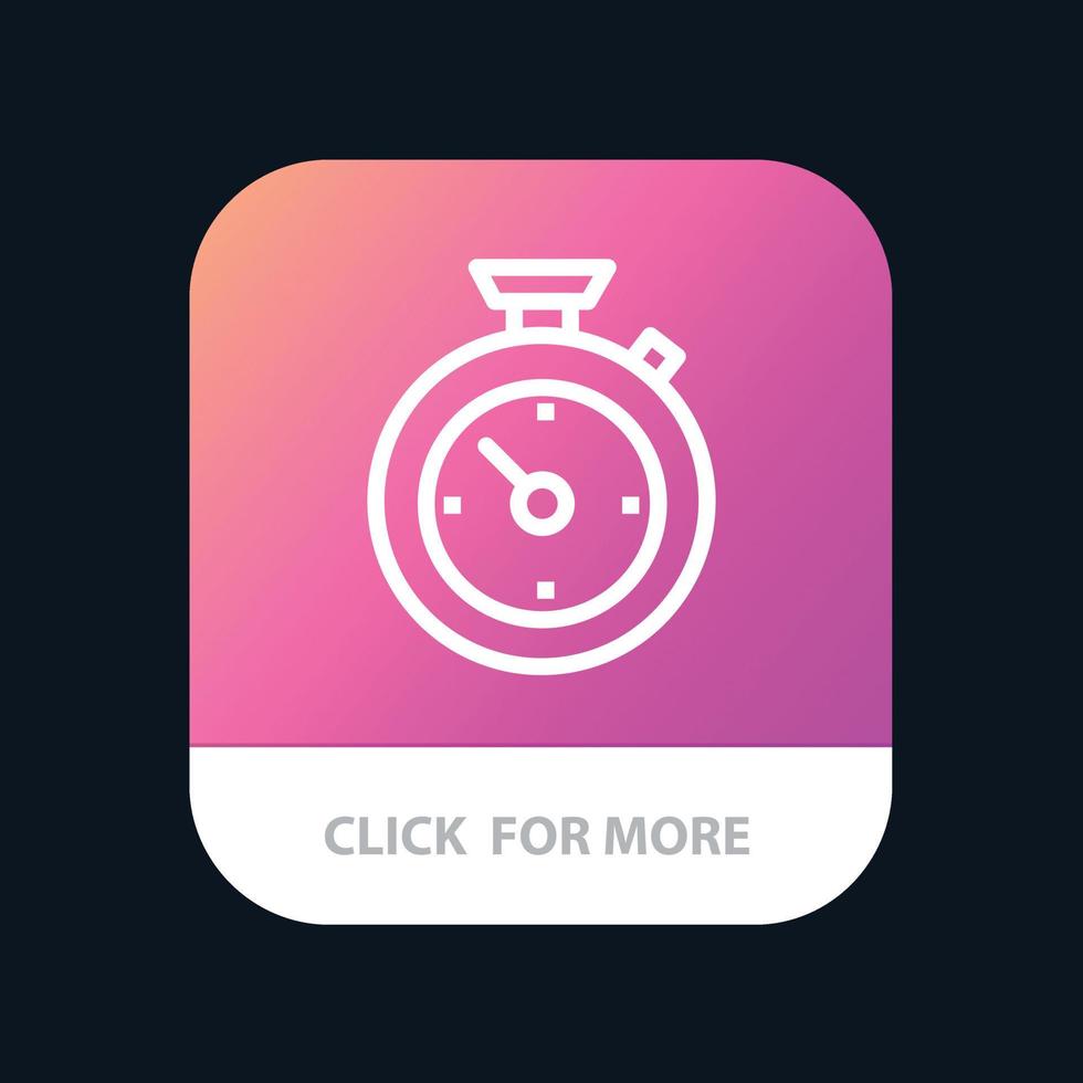 kompas timer tijd hotel mobiel app knop android en iOS lijn versie vector