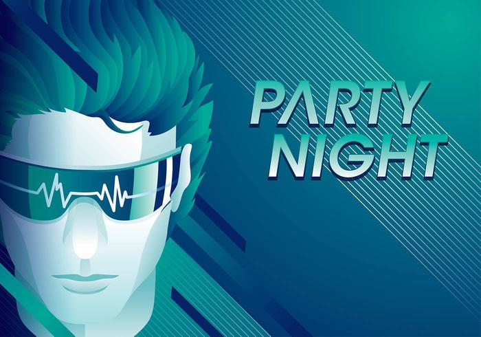 Flatline party nacht gratis vector