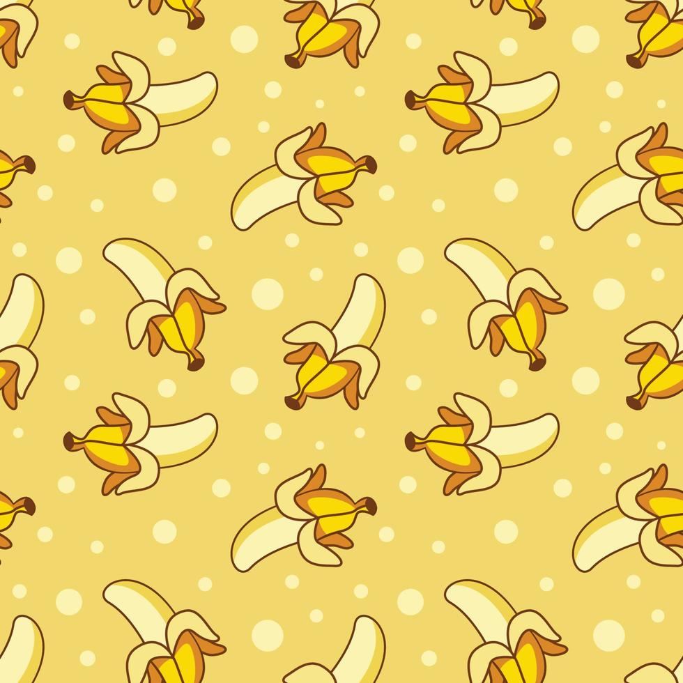 schattig banaan fruit naadloos patroon achtergrond vector