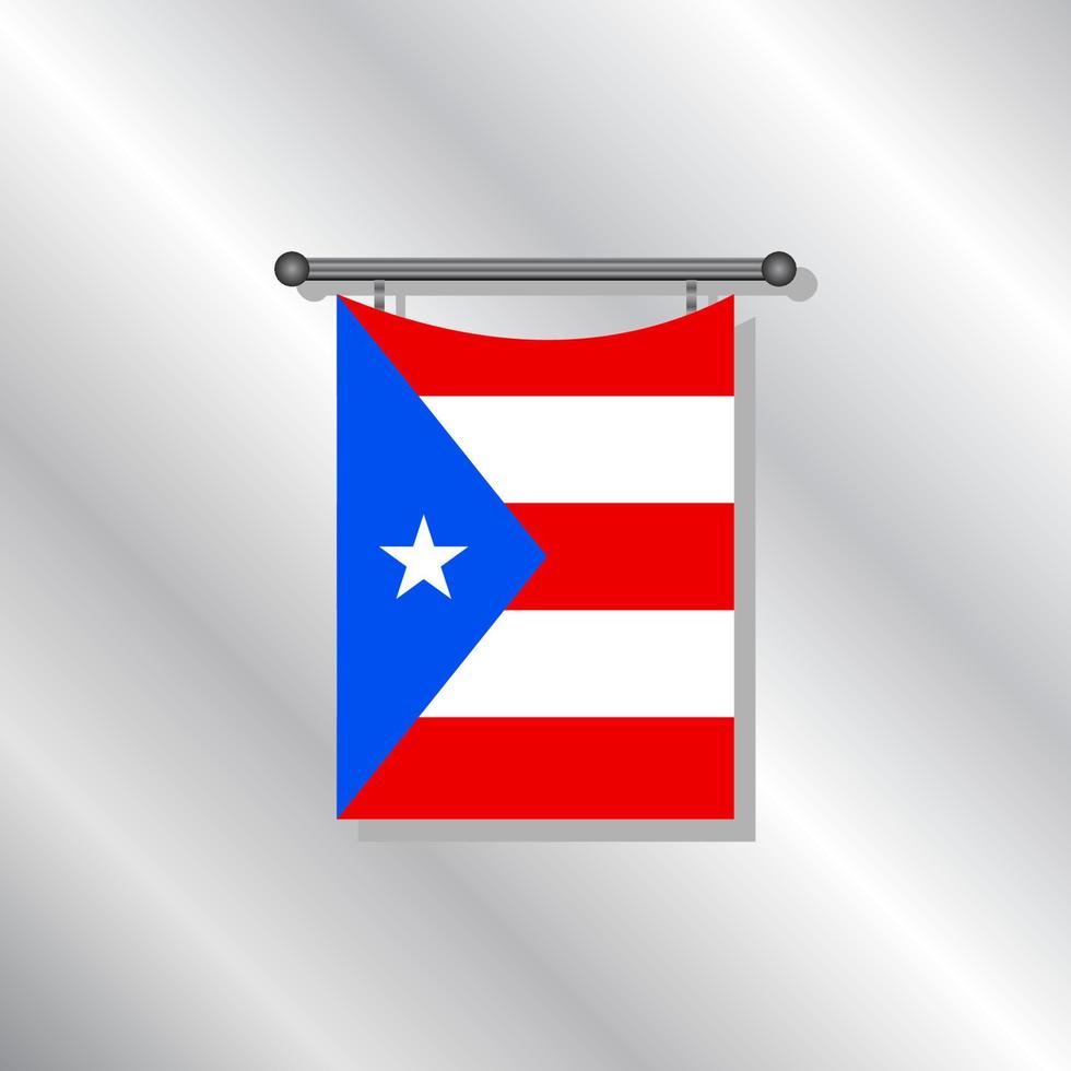 illustratie van puerto rico vlag sjabloon vector