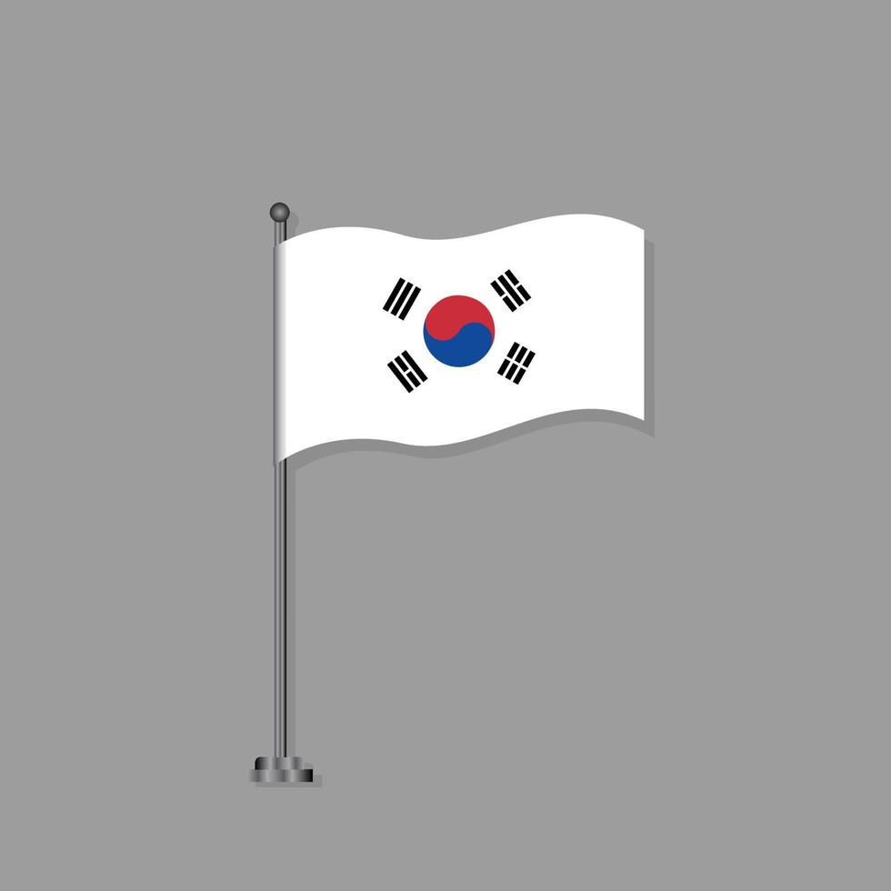 illustratie van zuiden Korea vlag sjabloon vector