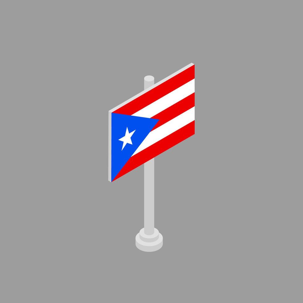 illustratie van puerto rico vlag sjabloon vector