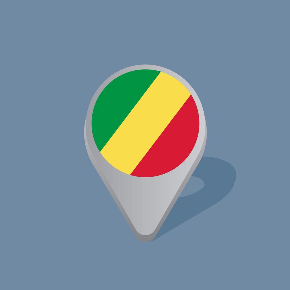 illustratie van Congo vlag sjabloon vector