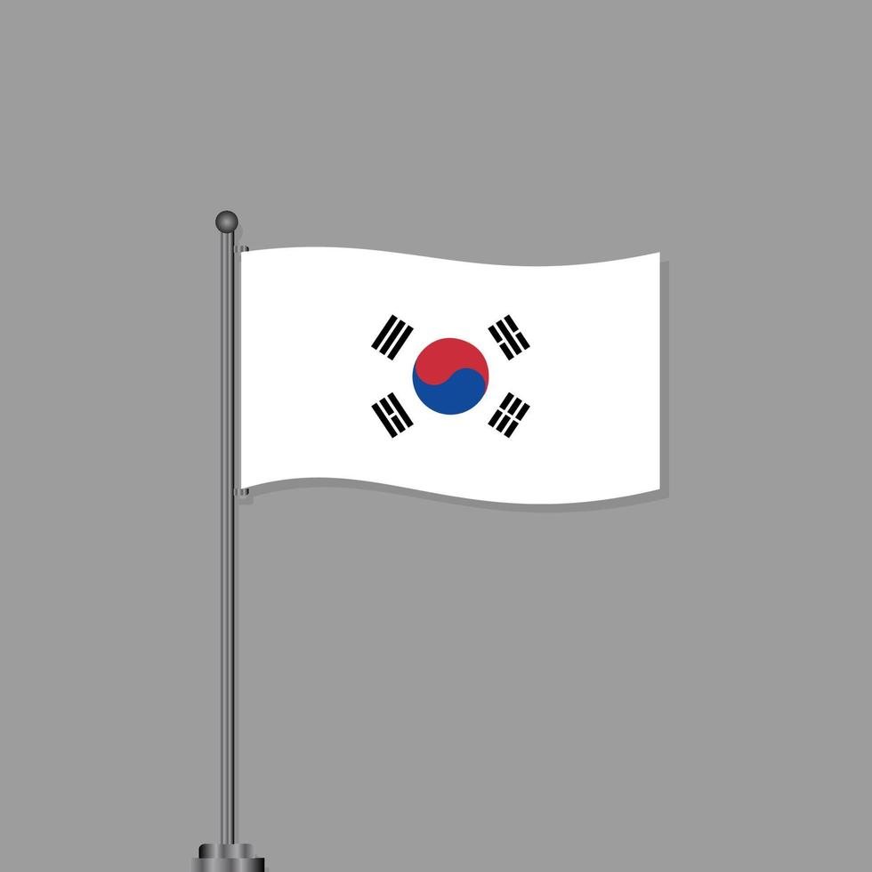 illustratie van zuiden Korea vlag sjabloon vector