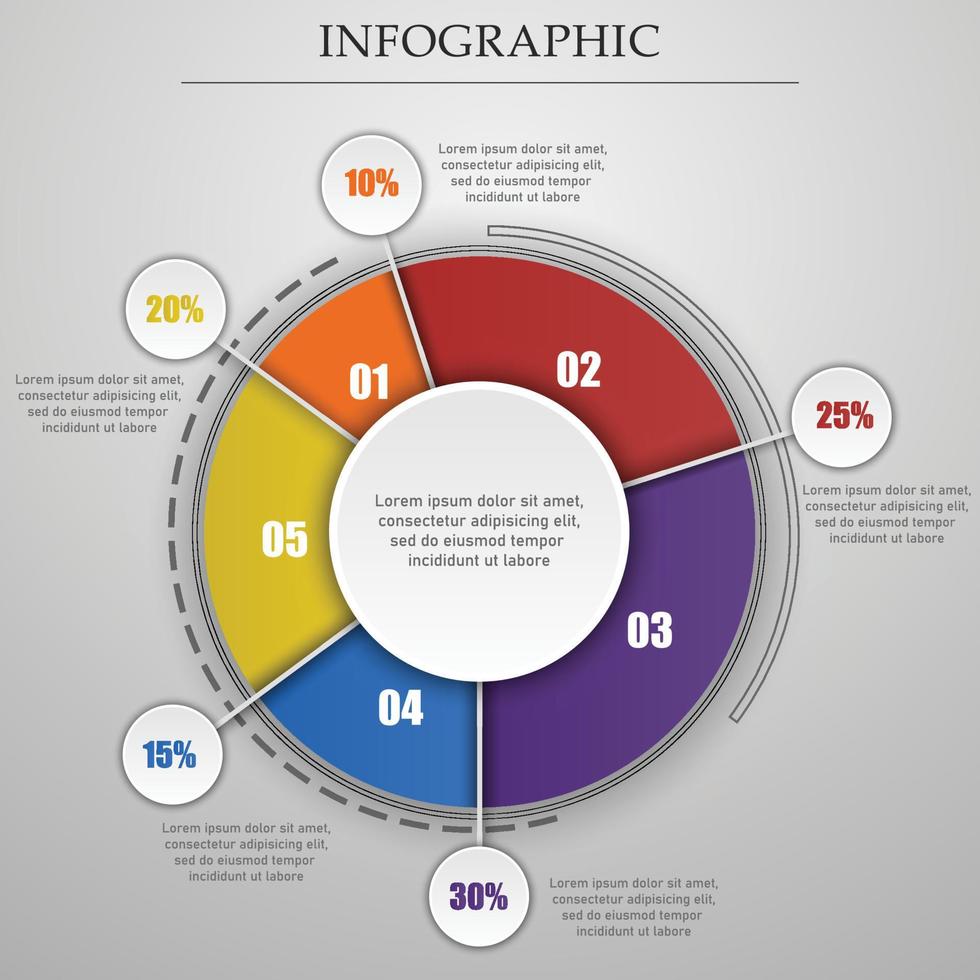 bedrijf taart tabel infographic voor uw documenten, rapporten, presentaties vector