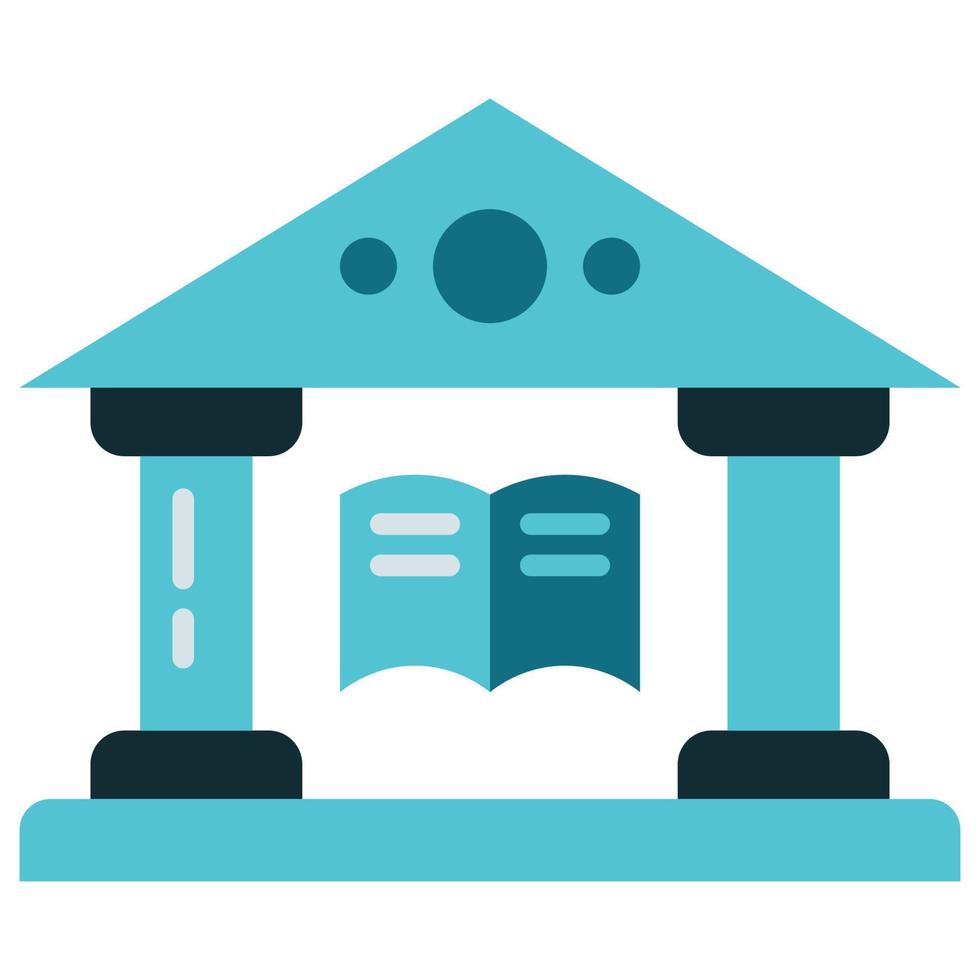 bibliotheek gebouw ontwerp met boek logo in de midden- vector