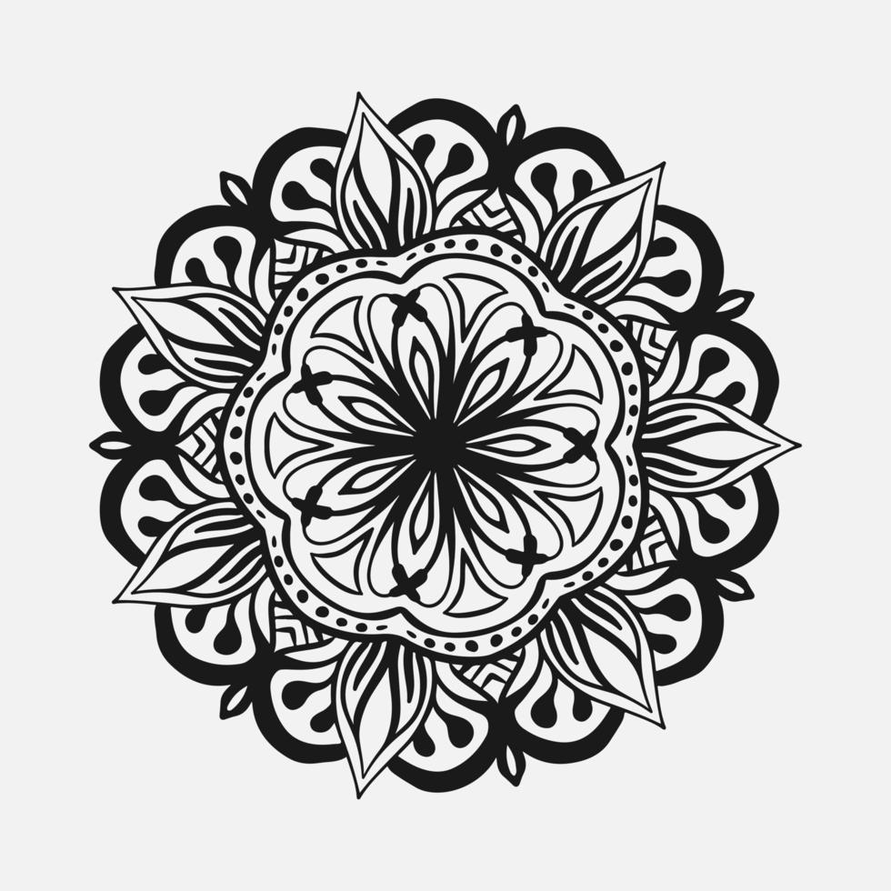 cirkelvormige bloem mandala op wit vector