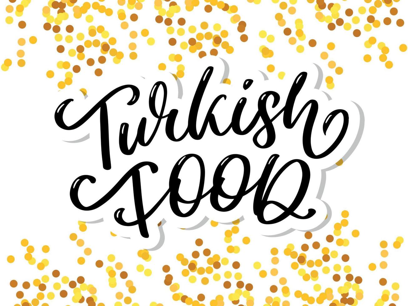 Turkse voedselbrief. ontwerpelement. traditioneel ontwerp. vector belettering illustratie. gezonde maaltijd.