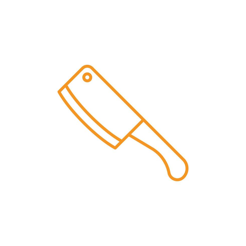eps10 oranje vector slager vlees hakmes icoon geïsoleerd Aan wit achtergrond. slager mes of blad schets symbool in een gemakkelijk vlak modieus modern stijl voor uw website ontwerp, logo, en mobiel app