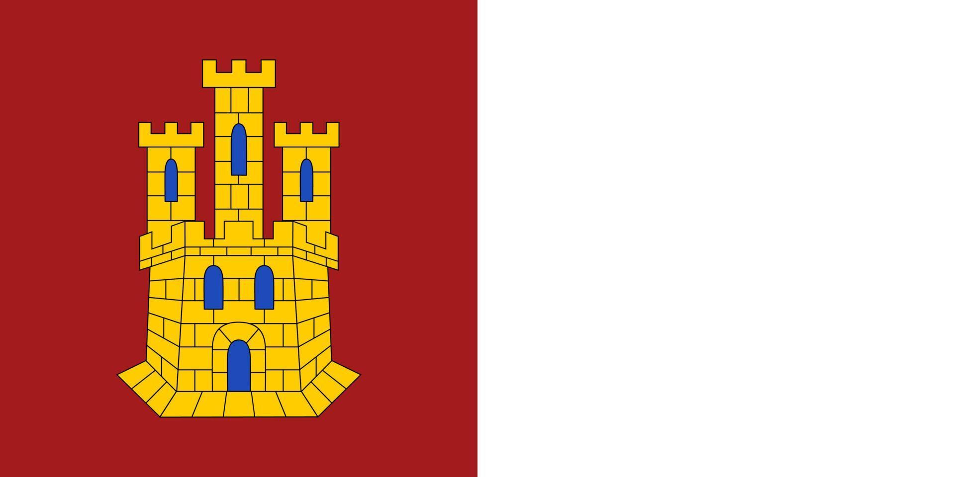 Castilla la mancha vlag, autonoom gemeenschap van Spanje. vector illustratie.