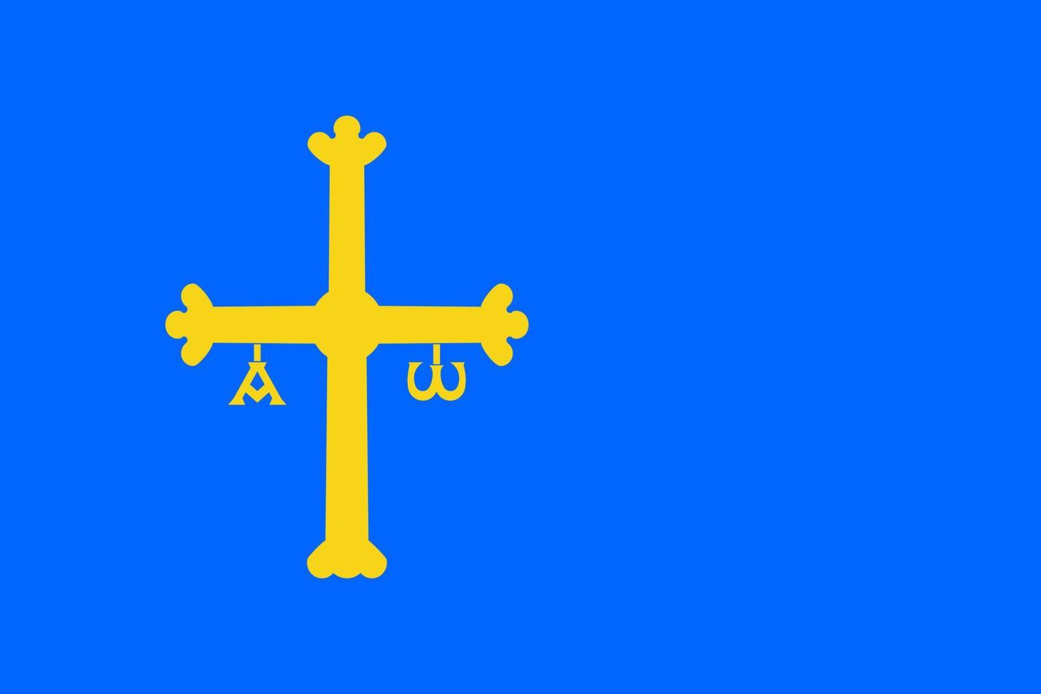 Asturië vlag, autonoom gemeenschap van Spanje. vector illustratie.