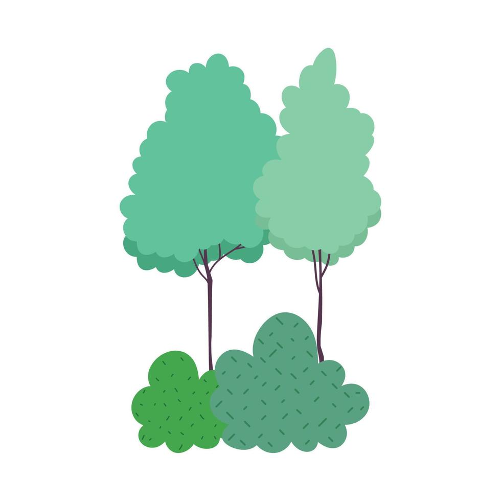 boom vegetatie gebladerte Woud geïsoleerd icoon ontwerp wit achtergrond vector