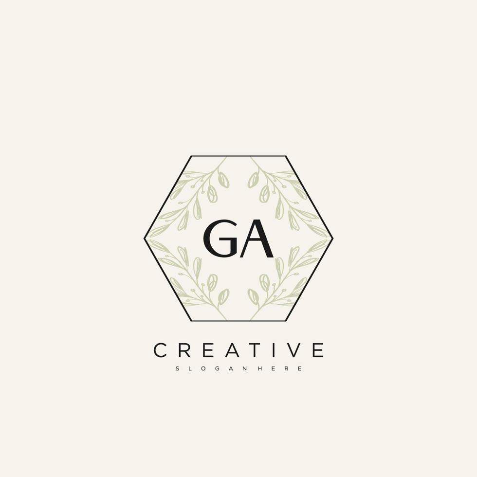 ga eerste brief bloem logo sjabloon vector premie vector kunst