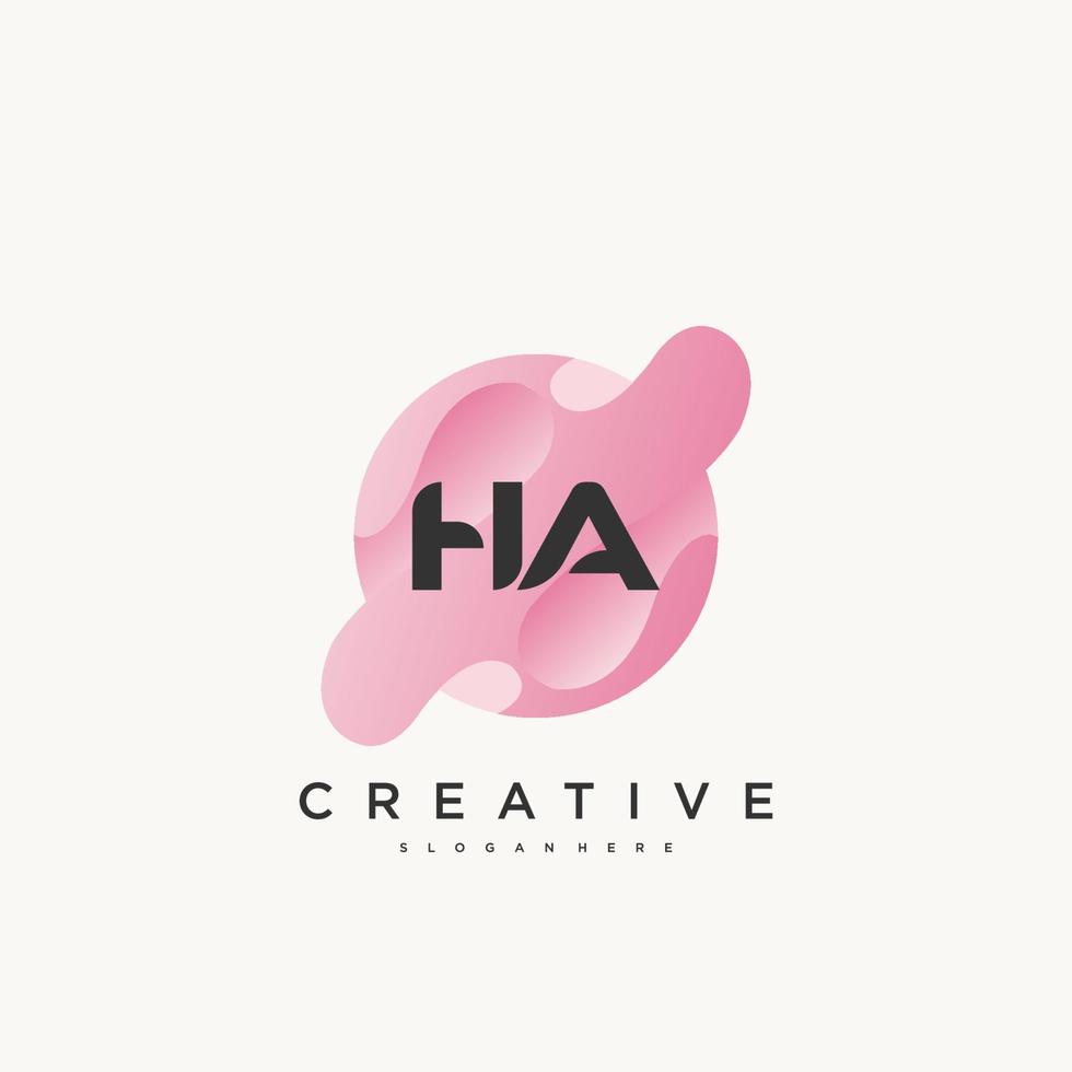 ha eerste brief kleurrijk logo icoon ontwerp sjabloon elementen vector