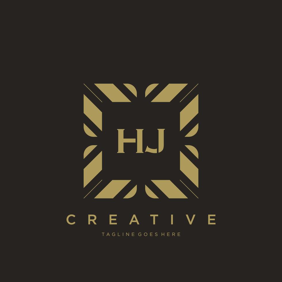 hj eerste brief luxe ornament monogram logo sjabloon vector