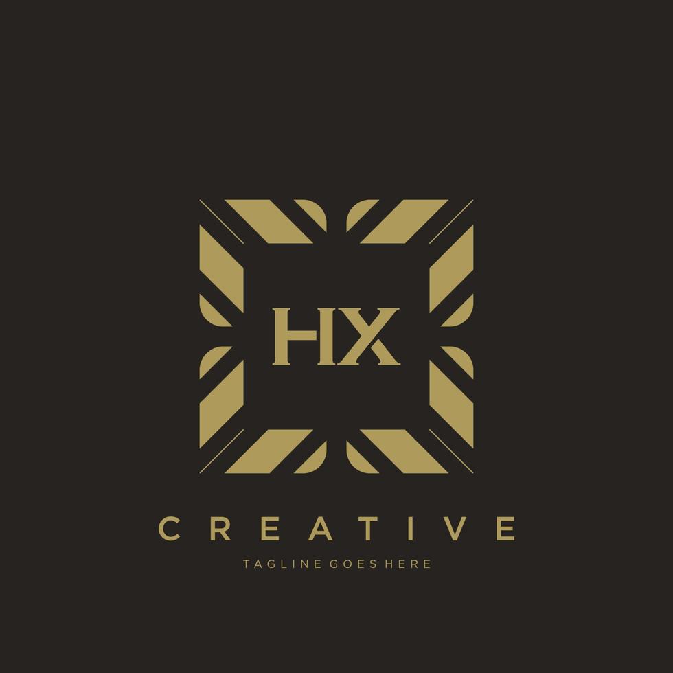 hx eerste brief luxe ornament monogram logo sjabloon vector