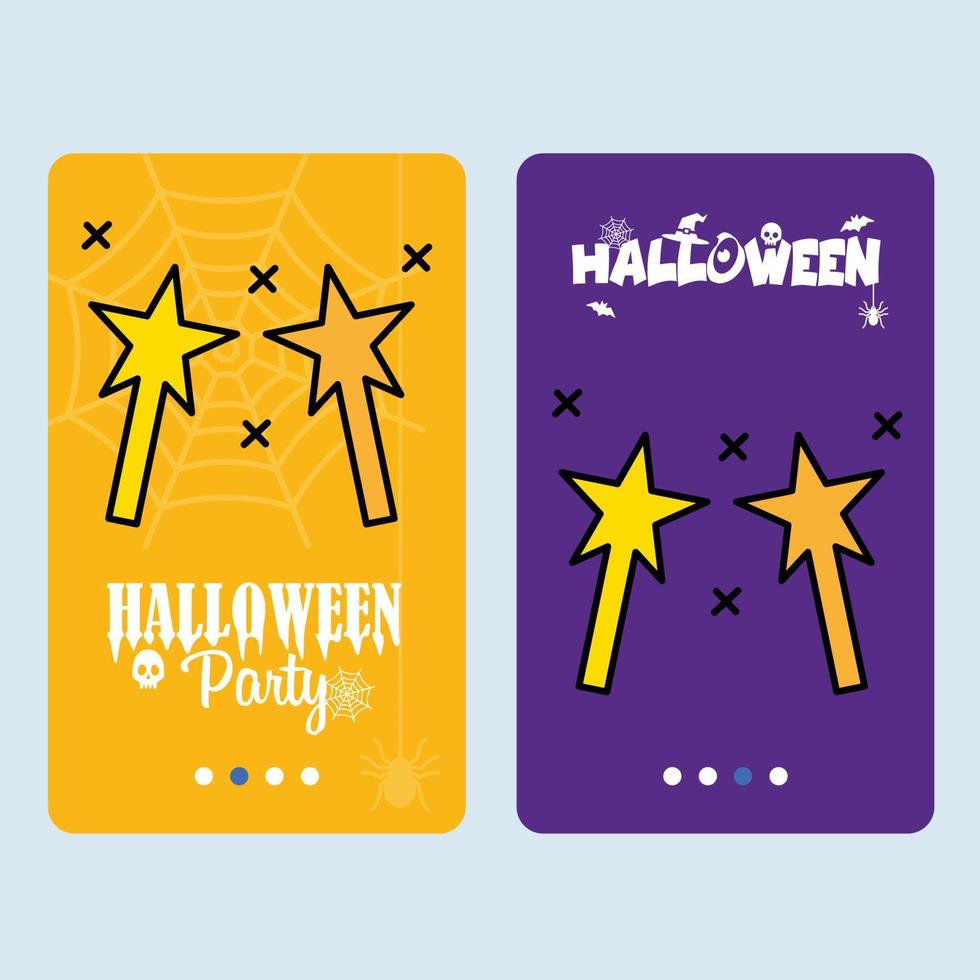 gelukkig halloween uitnodiging ontwerp met magie stok vector