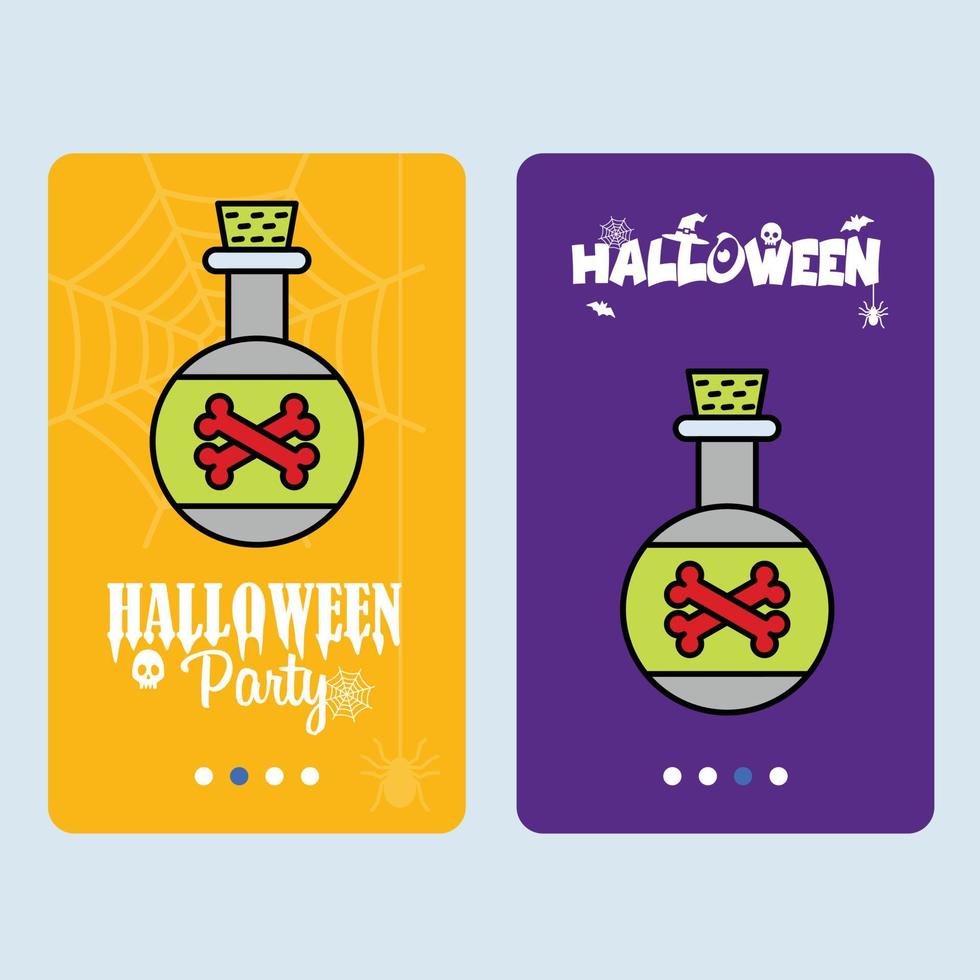 gelukkig halloween uitnodiging ontwerp met vergiftigen vector