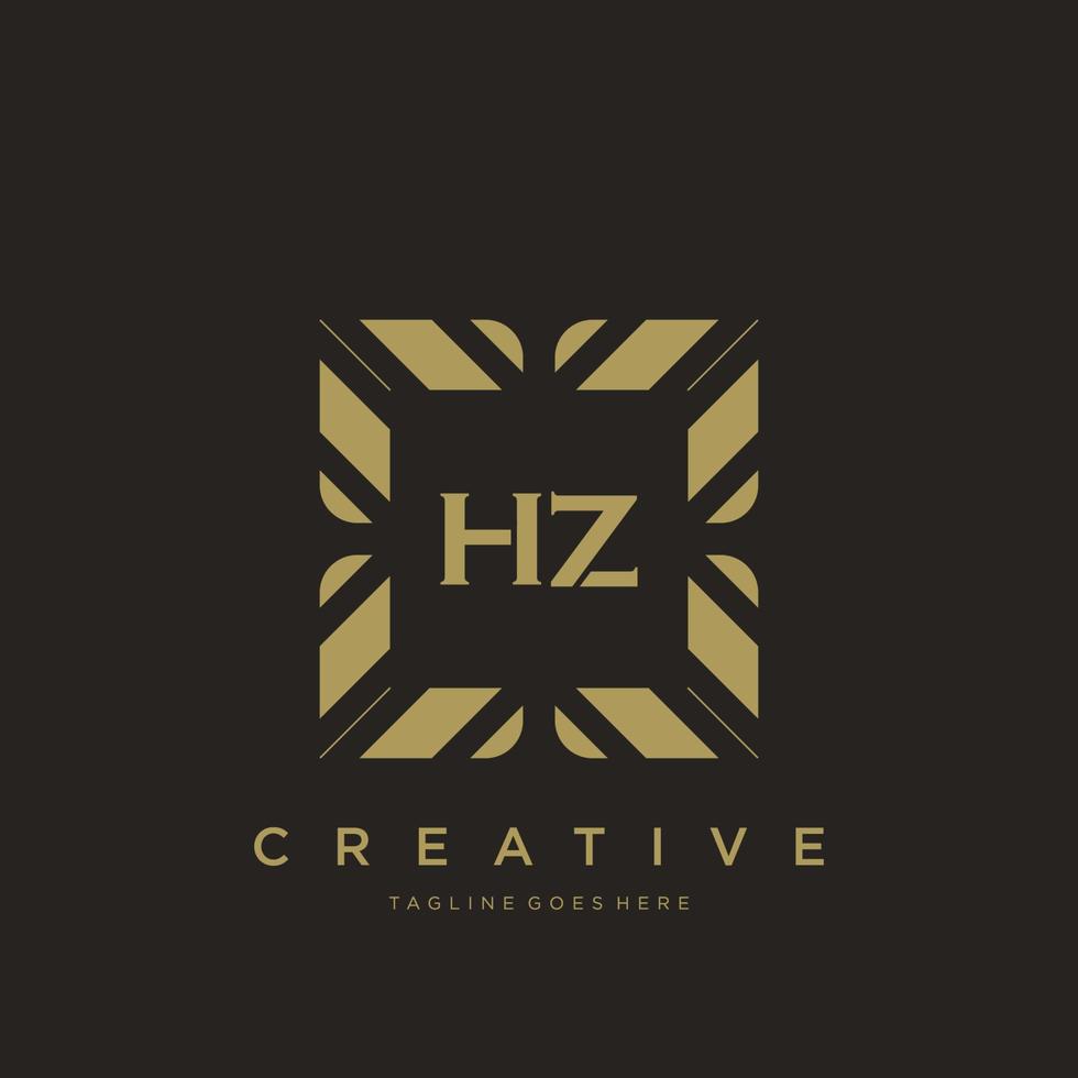 hz eerste brief luxe ornament monogram logo sjabloon vector