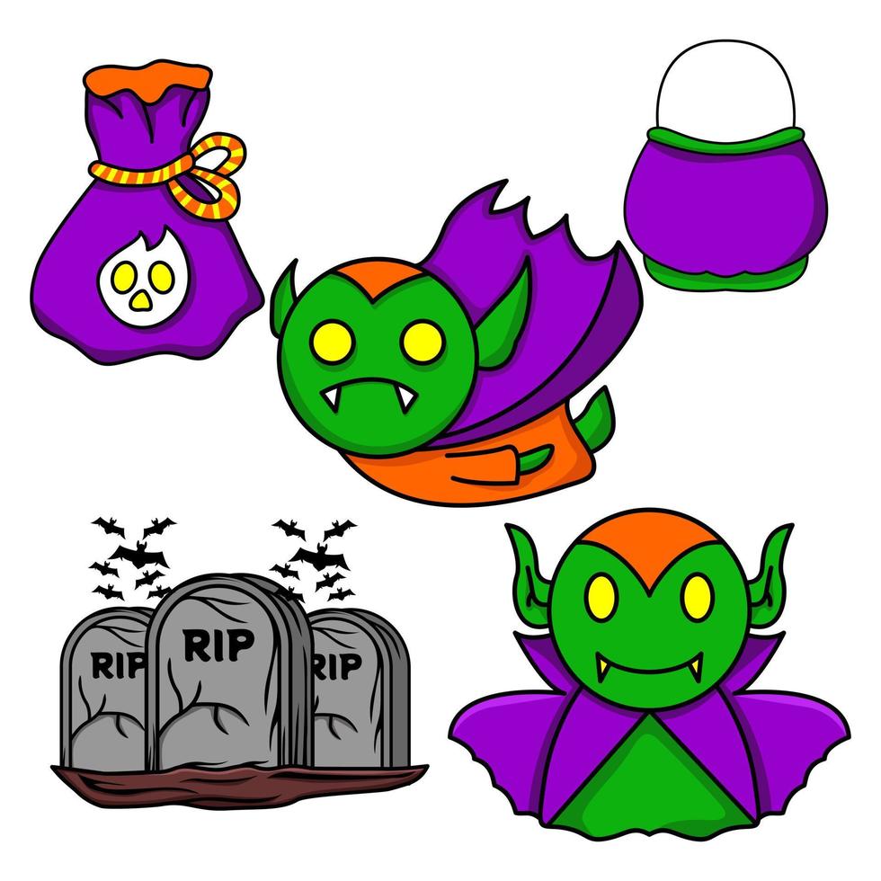 halloween karakter illustratie vector bundel