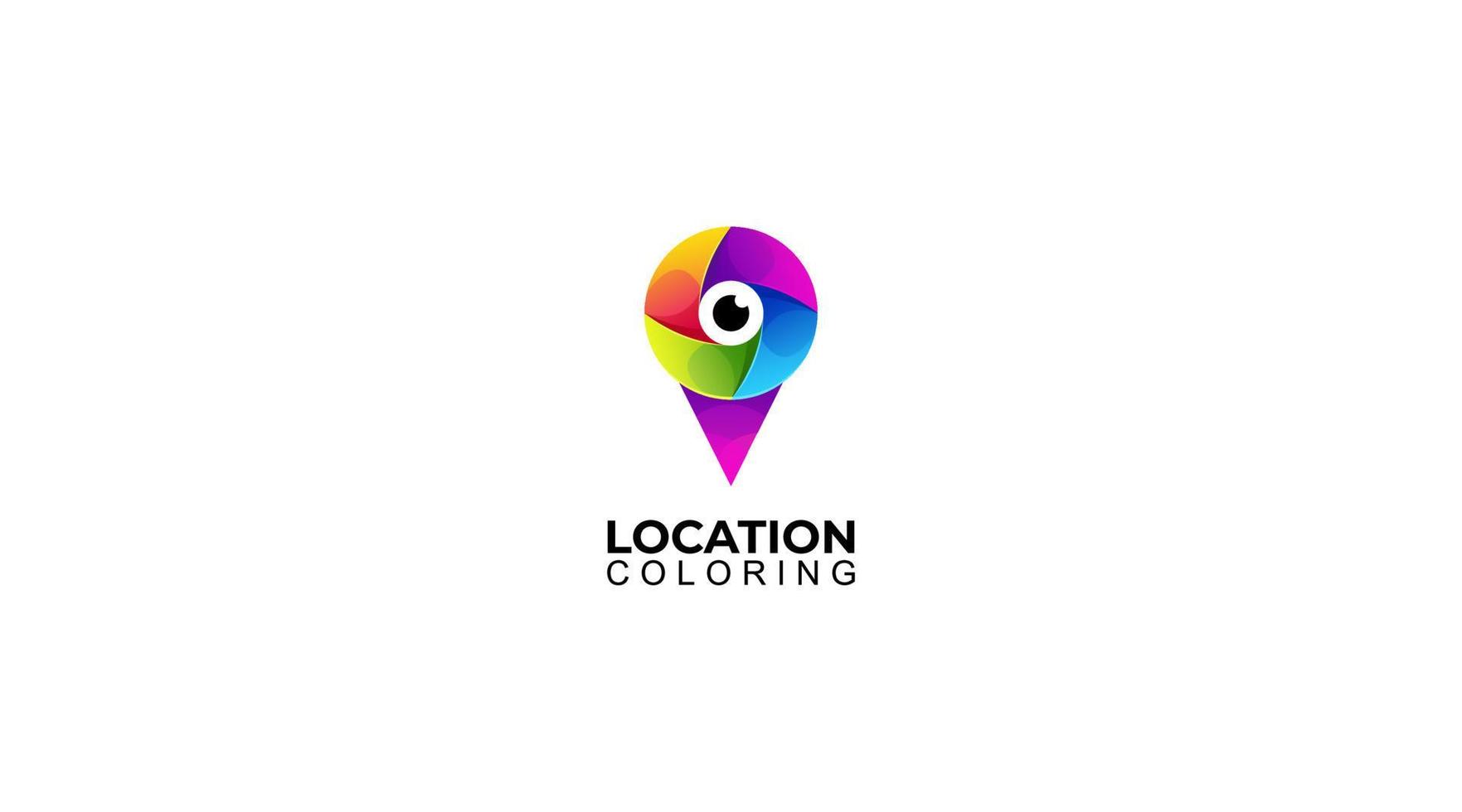 plaats kleur oog logo ontwerp pictogrammen en logo sjabloon vector