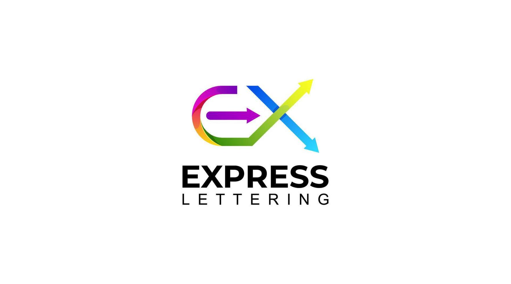 helling ex brief logo ontwerp illustratie vector