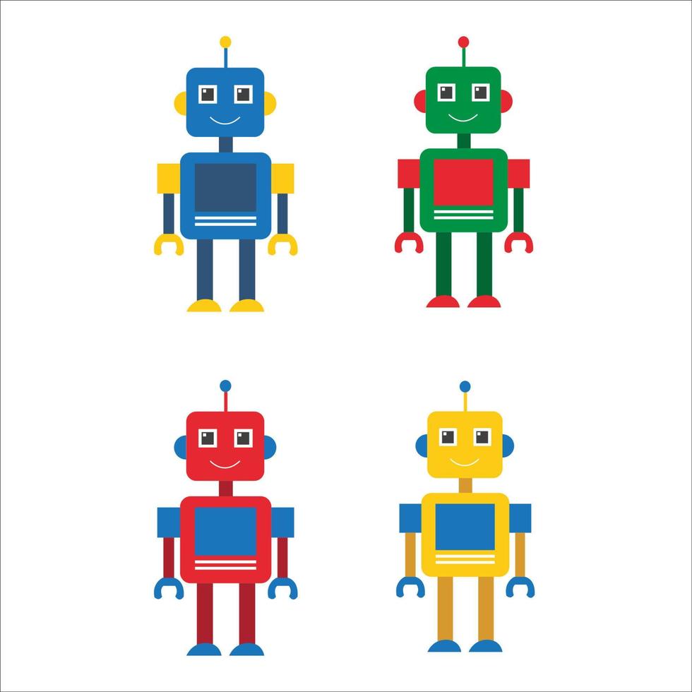 schattig robot vector illustratie reeks