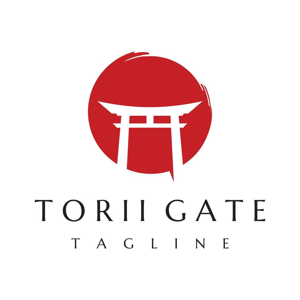 creatief ontwerp van oude Japans tori poort logo.japan erfenis, cultuur en geschiedenis tori gate.logo voor bedrijf. vector