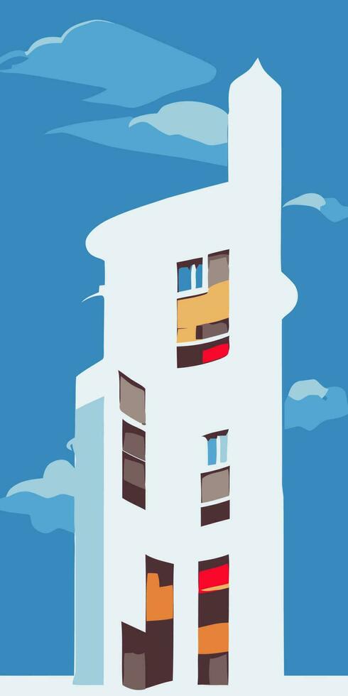 illustratie vector grafisch appartement huis toren
