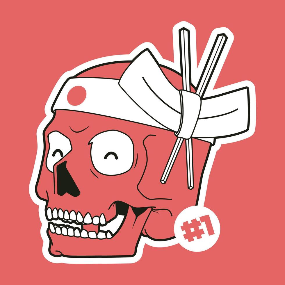 chef schedel vector illustratie. sushi, voedsel, merk ontwerp concept.