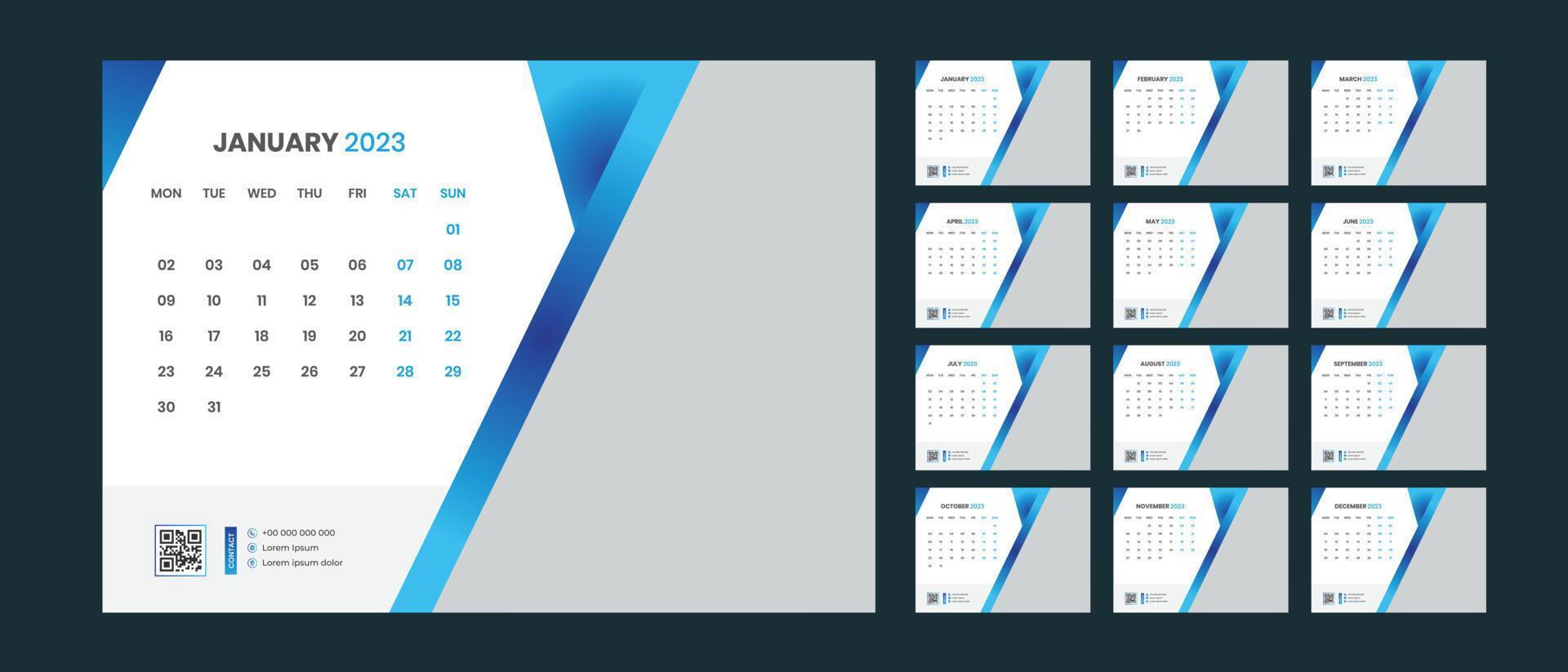 bureaukalender 2023 vector